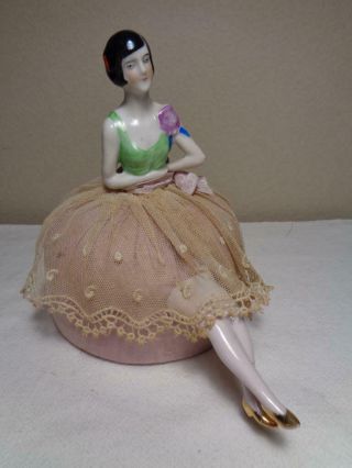 Victorian Germany Pin Cushion Half Doll Arms Away With Legs Flapper Girl