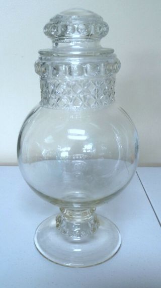 Antique Drugstore Dakota Pattern Globe Apothecary Jar 12 " Tall