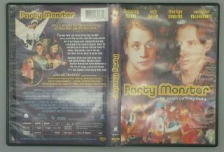 Party Monster (dvd,  2004,  " Party Scene " Packaging) Rare - Macaulay Culkin
