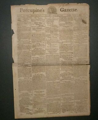Antique Newspaper 1899 The Famous Porcupine 
