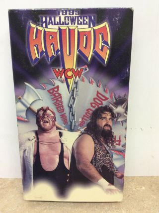 1993 Halloween Havoc Wcw Vader Cactus Jack Rare Vhs Video In Sleeve