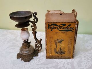 Antique Vapo Cresolene Oil Lamp W/org Box Late 1800 