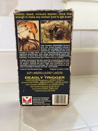 Deadly Trigger (VHS,  1985) AKA Deadly Twins RARE Revenge Judy & Audrey Landers 2