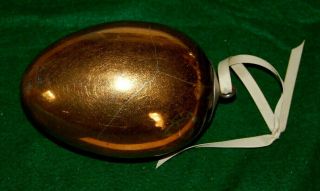 Antique German Mercury Glass Large Gold - Copper Kugel Egg Christmas Ornament