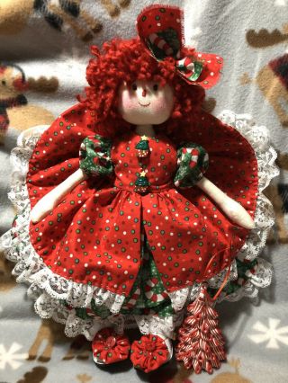 Candy Candy Folk Art Primitive Raggedy Annie Cloth Doll