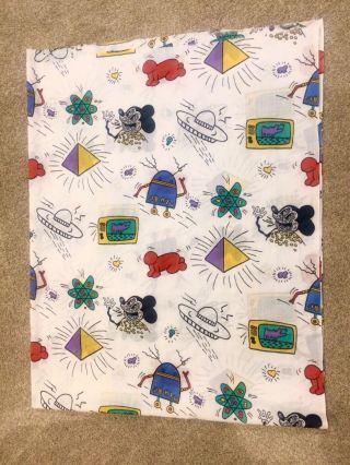 Vintage Rare 1980s Keith Haring Pop Shop Art Mouse Atomic Cotton Fabric