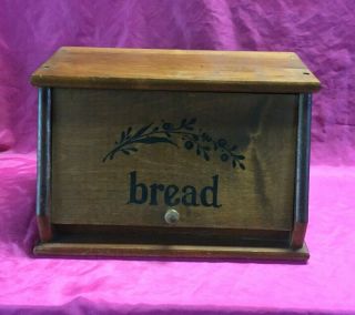 Antique Vintage Solid Wood Bread Box,  Kitchen Decor - Rare