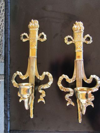 Antique Vintage Brass Candlestick Holder Sconces