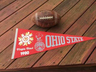 Rare Old Vintage Ohio State Buckeyes,  Brutus 1980 Fiesta Bowl Football Pennant