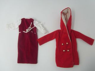 Htf Vintage Tressy Doll Red Velvet Coat Dress American Character Clothes Tagged