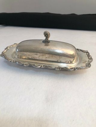 Vintage Silver Plate.  Butter Dish,  Lid & Glass Liner