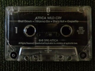 Attica Wild Cry Rare Hair Metal Hard Rock Cassette Tape Demo 3