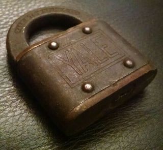 Vintage Yale & Towne Padlock Brass Steel Old Antique Lock No Key Made In Usa