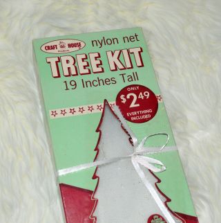 Rare Vintage Tulle Tree Kit,  Mid - Century Kitsch Christmas Craft Nos