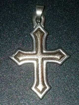 Rare Retired James Avery 14k & Sterling Silver Passion Cross Pendant Charm