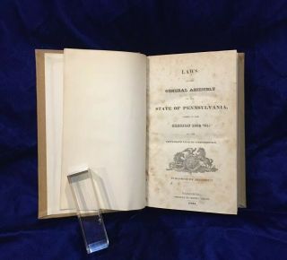 Oop - Rare Laws Of The State Of Pennsylvania (pa) For The Period 830 - 31 1sted
