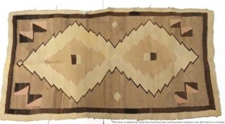 Old Antique Navajo Indian Hand Stitched Runner Rug 45inx 25in Blanket