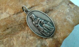 Rare Antique French Catholic Medal Virgin Mary Child Jesus Our Lady Of Good Hope