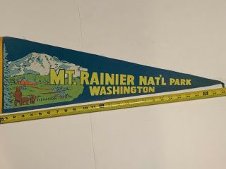 Vintage Felt Mt.  Rainier National Park Pennant 1970’s Very Rare