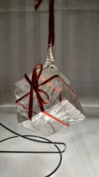 Steuben Glass Present | Holiday Gift Box | Rare Crystal Christmas Ornament W Bag