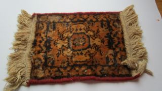 Vintage Dollhouse Rug Rectangle Thick Heavy Persian Rug Very Old