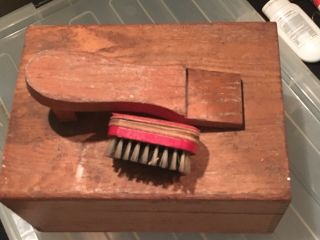 Antique Shoe Shine Box With Brush/Manicure Combonation 3