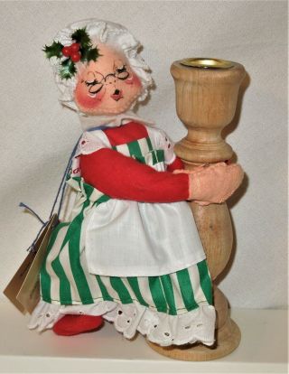 Vintage Annalee Dolls Mrs Santa Claus Christmas Candle Holder 1993 Mobilitee