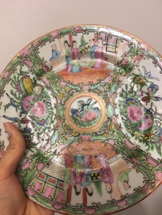 Antique Chinese Export Famille Rose Medallion Porcelain Plate Old Asian China