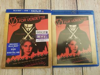 V For Vendetta (blu - Ray,  Dvd,  2008) W/ Oop Very Rare Slipcover.  Natalie Portman