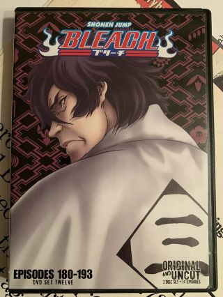 Bleach Uncut 3 Dvd Box Set Vol 12 Episodes 180 - 193 Shonen Jump Twelve Anime Rare
