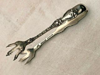King Edward By Whiting Div.  Of Gorham Sterling Sugar Tongs 4 1/8 "