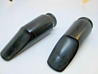 Rare Vintage Two Alto Sax/saxophone Mouthpieces,  Early Hard - Rubber Models