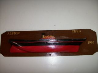 Antique Wooden Ship Sign - Nautical Hand Made Wooden " Albion 1905” Navy Ship 27”