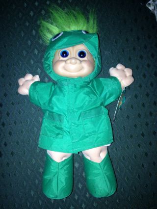 Russ Troll Kidz Plush Doll Green Froggie With Tag,  12 Inch,  Pre - Owned