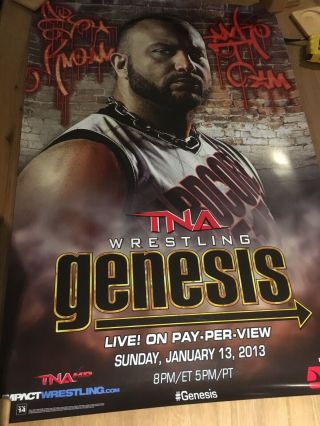 Tna Genesis 2013 Rare Official Event Poster Wrestling Wwe Wcw Bubba Ray Dudley