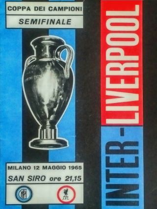 Inter Milan V Liverpool 12/5/1965 European Cup Semi Final 2nd Leg.  Reprint Rare