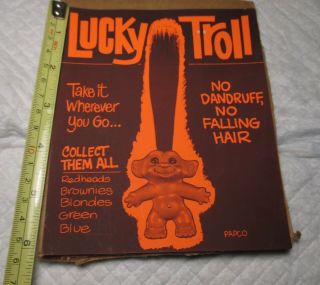 Vintage Papco Pap Co Lucky Troll Paper Advertisement Collectible