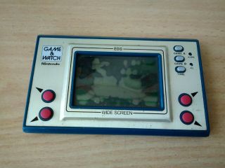Vintage Nintendo Egg Game Watch Wide Screen Junk/ For Part Rare
