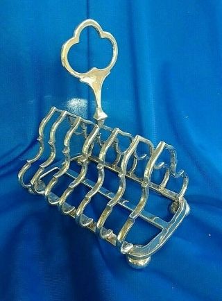 Antique English Silver Plate Toast Rack - Gothic Cathedral Style