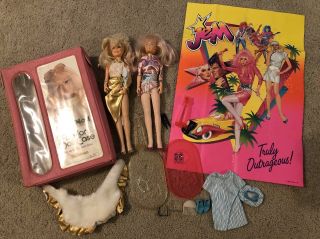 Vintage Hasbro Jem & The Holograms 12 " Dolls Jerrica Gold Mini - Mod Fashion Case