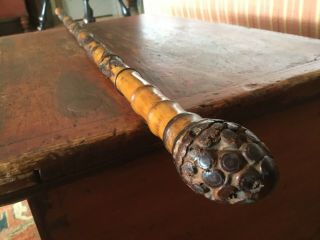 Antique 19th C.  Folk Art Can Walking Stick Chinese For American Mrkt.