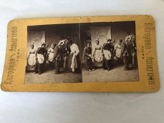 Antique African American Black Americana Banjo Band Dance Stereoview Photograph