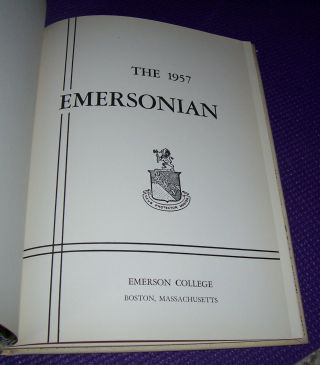 The 1957 Emersonian Emerson College Boston Massachusetts Yearbook Rare