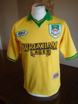 Wrexham 1997 Ens Yellow Away Shirt 34 - 36 " Small Adults Rare Old Vintage