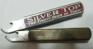 Antique Two Silver Top Slider M3 Advertising Bottle Openers Both Pittsburgh Pa.