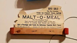 RARE Vintage 1920 ' S Malt - O - Meal Cereal Airplane Kids Toy 3