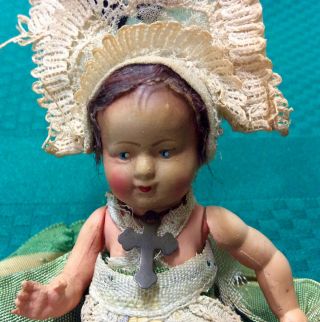 Antique Le Minor Petitcollin 2.  25 " Celluloid Dollhouse Doll Size France