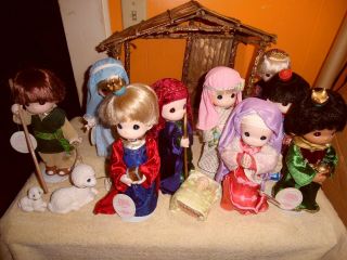 Rare Precious Moments 9 " Christmas " Nativity " Mary,  Joseph,  Baby Jesus Etc