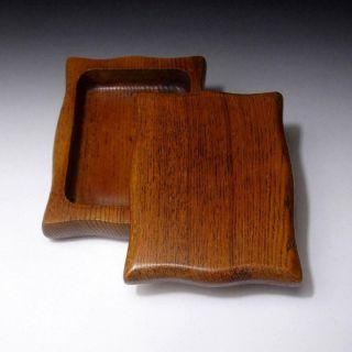 Va19: Vintage Japanese Lacquered Wooden Small Box,  Natural Wood