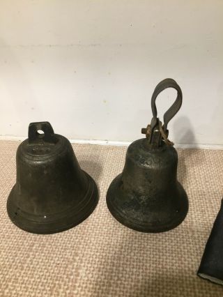 2 X Vintage Old Antique Cast Iron ? Small Bells Door & M & S 13